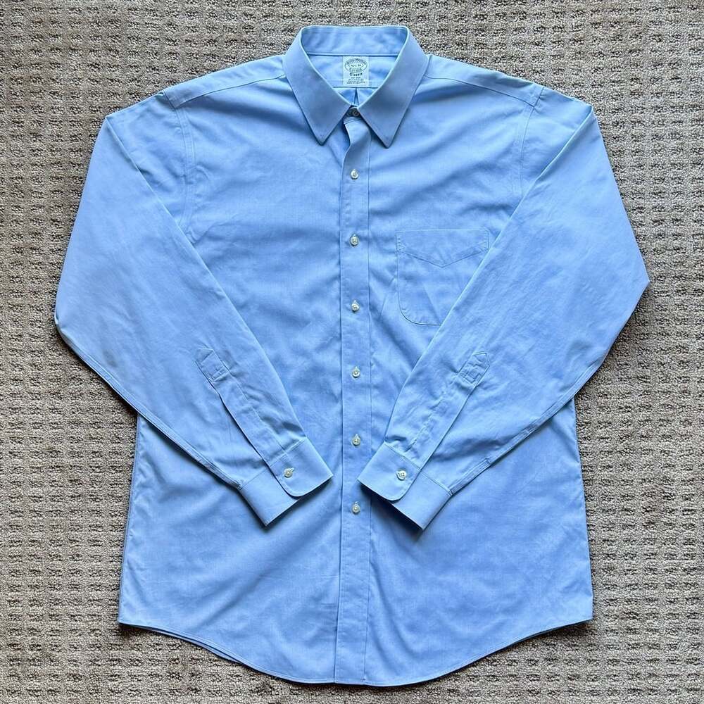 Brooks Brothers Classic Non-Iron Supima Cotton Dress Shirt Light Blue